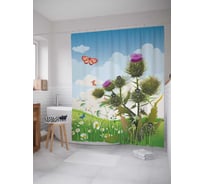 Штора (занавеска) для ванной JoyArty из сатена, 180х200 см с крючками, sc_4388