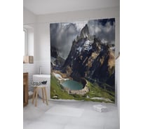 Штора (занавеска) для ванной JoyArty из сатена, 180х200 см с крючками, sc_60534