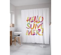 Штора (занавеска) для ванной JoyArty из сатена, 180х200 см с крючками, sc_53757