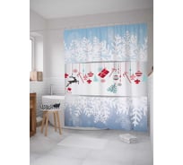 Штора (занавеска) для ванной JoyArty "Насыщенный праздник" из сатена, 180х200 см с крючками, sc_5640