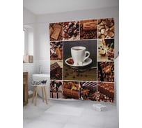 Штора (занавеска) для ванной JoyArty из сатена, 180х200 см с крючками, sc_32050