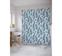 Штора (занавеска) для ванной JoyArty "Зимние ветки" из сатена, 180х200 см с крючками, sc_58927