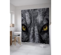 Штора (занавеска) для ванной JoyArty "Градиентные соты" из сатена, 180х200 см с крючками, sc_35526