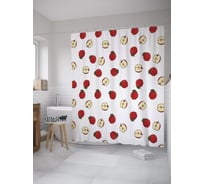 Штора (занавеска) для ванной JoyArty "Райские яблочки" из сатена, 180х200 см с крючками, sc_52728