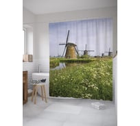 Штора (занавеска) для ванной JoyArty из сатена, 180х200 см с крючками, sc_39359