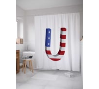 Штора (занавеска) для ванной JoyArty "Американская u" из сатена, 180х200 см с крючками, sc_4531U