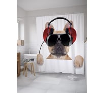 Штора (занавеска) для ванной JoyArty из сатена, 180х200 см с крючками, sc_39454