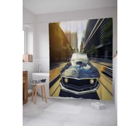 Штора (занавеска) для ванной JoyArty из сатена, 180х200 см с крючками sc_36639