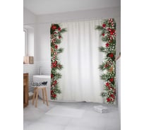 Штора (занавеска) для ванной JoyArty из сатена, 180х200 см с крючками sc_37072