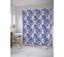 Штора (занавеска) для ванной JoyArty из сатена, 180х200 см с крючками sc_36571