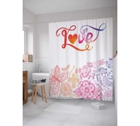 Штора (занавеска) для ванной JoyArty "В окружении любви" из сатена, 180х200 см с крючками, sc_3896