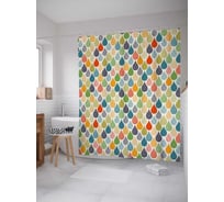 Штора (занавеска) для ванной JoyArty из сатена, 180х200 см с крючками sc_36643