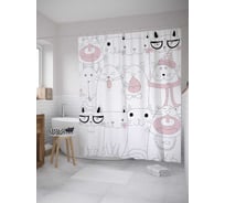 Штора (занавеска) для ванной JoyArty из сатена, 180х200 см с крючками sc_36486