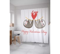 Штора (занавеска) для ванной JoyArty "Люблю день ваентина" из сатена, 180х200 см с крючками, sc_37862