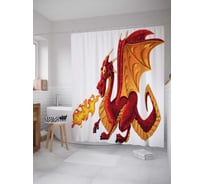 Штора (занавеска) для ванной JoyArty из сатена, 180х200 см с крючками sc_36682