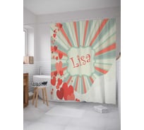 Штора (занавеска) для ванной JoyArty "Валентинка для Лизы" из сатена, 180х200 см с крючками, sc_4440