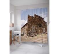 Штора (занавеска) для ванной JoyArty "Салун Дикого Запада" из сатена, 180х200 см с крючками, sc_38275