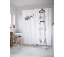 Штора (занавеска) для ванной JoyArty из сатена, 180х200 см с крючками sc_37295