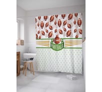 Штора (занавеска) для ванной JoyArty "Американский футбол эмблема" из сатена, 180х200 см с крючками, sc_5358