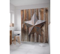 Штора (занавеска) для ванной JoyArty "Звезда Техаса" из сатена, 180х200 см с крючками, sc_37700