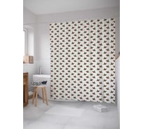 Штора (занавеска) для ванной JoyArty из сатена, 180х200 см с крючками sc_37158