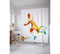 Штора (занавеска) для ванной JoyArty из сатена, 180х200 см с крючками sc_37271