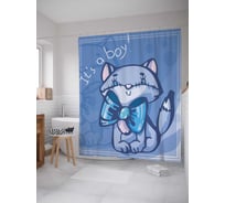 Штора (занавеска) для ванной JoyArty из сатена, 180х200 см с крючками sc_35098