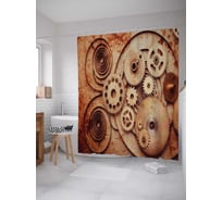 Штора (занавеска) для ванной JoyArty "Часовые звездочки" из сатена, 180х200 см с крючками, sc_38252