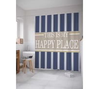 Штора (занавеска) для ванной JoyArty "Мое счастливое место" из сатена, 180х200 см с крючками, sc_5207