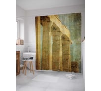 Штора (занавеска) для ванной JoyArty "Колонны древности" из сатена, 180х200 см с крючками, sc_3761
