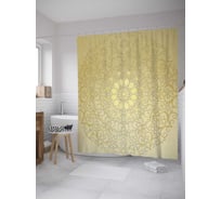 Штора (занавеска) для ванной JoyArty "Монотонный узор цветка" из сатена, 180х200 см с крючками, sc_33838