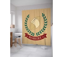 Штора (занавеска) для ванной JoyArty "Американский футбол Роберт" из сатена, 180х200 см с крючками, sc_5061
