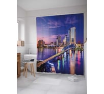 Штора (занавеска) для ванной JoyArty из сатена, 180х200 см с крючками sc_36787