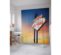 Штора (занавеска) для ванной JoyArty "Приглашение в Лас Вегас" из сатена, 180х200 см с крючками, sc_4737