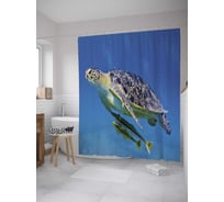 Штора (занавеска) для ванной JoyArty из сатена, 180х200 см с крючками sc_35238