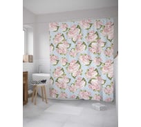 Штора (занавеска) для ванной JoyArty из сатена, 180х200 см с крючками sc_35877