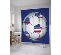 Штора (занавеска) для ванной JoyArty "Мяч футбольный Америка" из сатена, 180х200 см с крючками, sc_4950