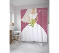 Штора (занавеска) для ванной JoyArty "Веселый девичник" из сатена, 180х200 см с крючками, sc_34509