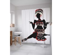 Штора (занавеска) для ванной JoyArty из сатена, 180х200 см с крючками sc_36758