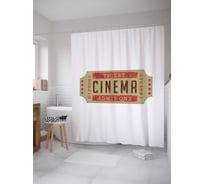 Штора (занавеска) для ванной JoyArty "Билет в кино" из сатена, 180х200 см с крючками, sc_4607