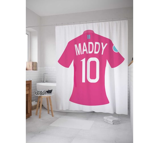 Штора (занавеска) для ванной JoyArty из сатена, 180х200 см с крючками sc_5068 1