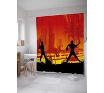 Штора (занавеска) для ванной JoyArty из сатена, 180х200 см с крючками sc_37286