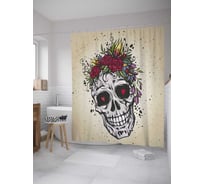 Штора (занавеска) для ванной JoyArty из сатена, 180х200 см с крючками sc_35928