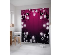 Штора (занавеска) для ванной JoyArty из сатена, 180х200 см с крючками sc_36840