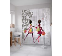 Штора (занавеска) для ванной JoyArty из сатена, 180х200 см с крючками sc_37263