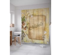 Штора (занавеска) для ванной JoyArty "Валентинка Мишель" из сатена, 180х200 см с крючками, sc_4443