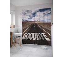 Штора (занавеска) для ванной JoyArty "Прощай" из сатена, 180х200 см с крючками, sc_34662