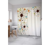 Штора (занавеска) для ванной JoyArty "Абстрактные одуванчики" из сатена, 180х200 см с крючками, sc_38012