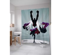 Штора (занавеска) для ванной JoyArty "Супергерои на страже" из сатена, 180х200 см с крючками, sc_38727