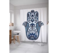 Штора (занавеска) для ванной JoyArty из сатена, 180х200 см с крючками sc_38636